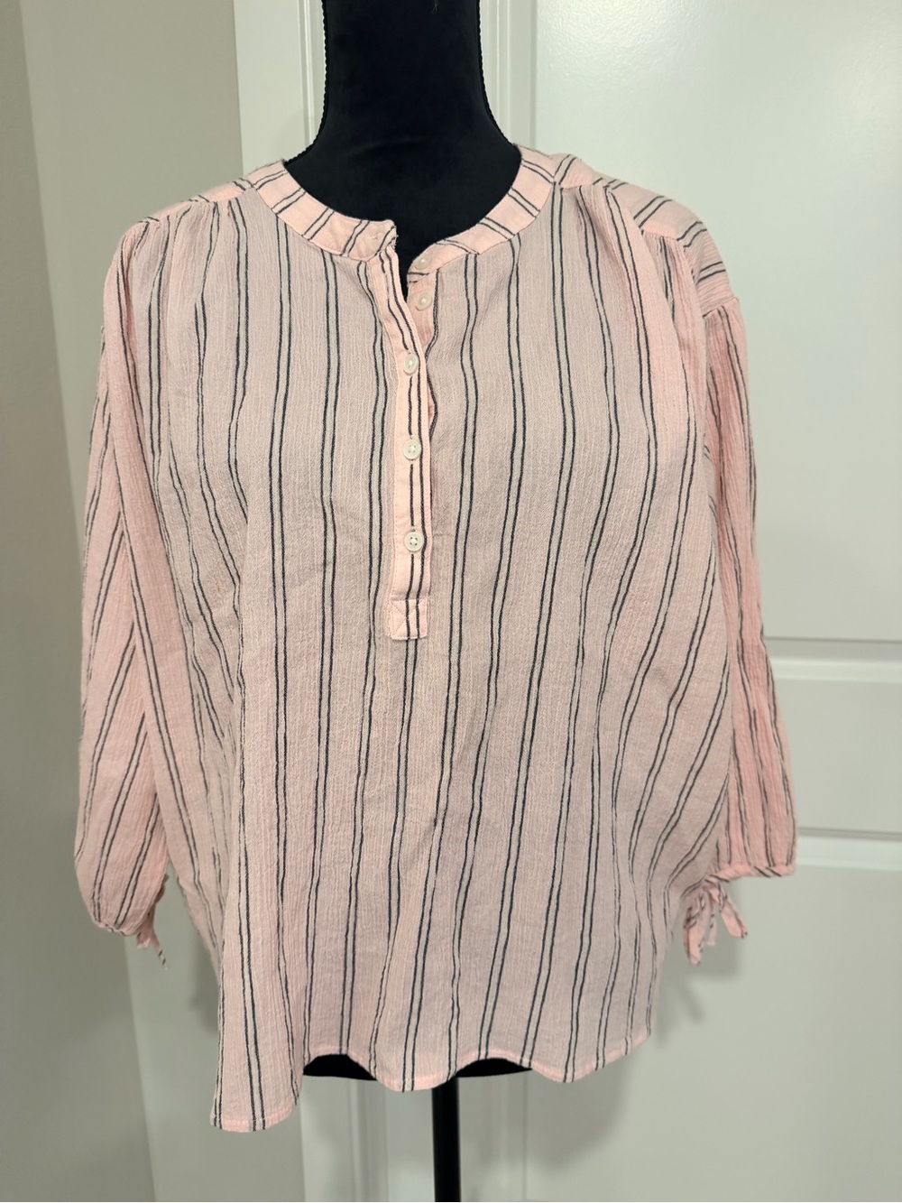 Treasure & Bond Pink Striped Button-Front Tunic